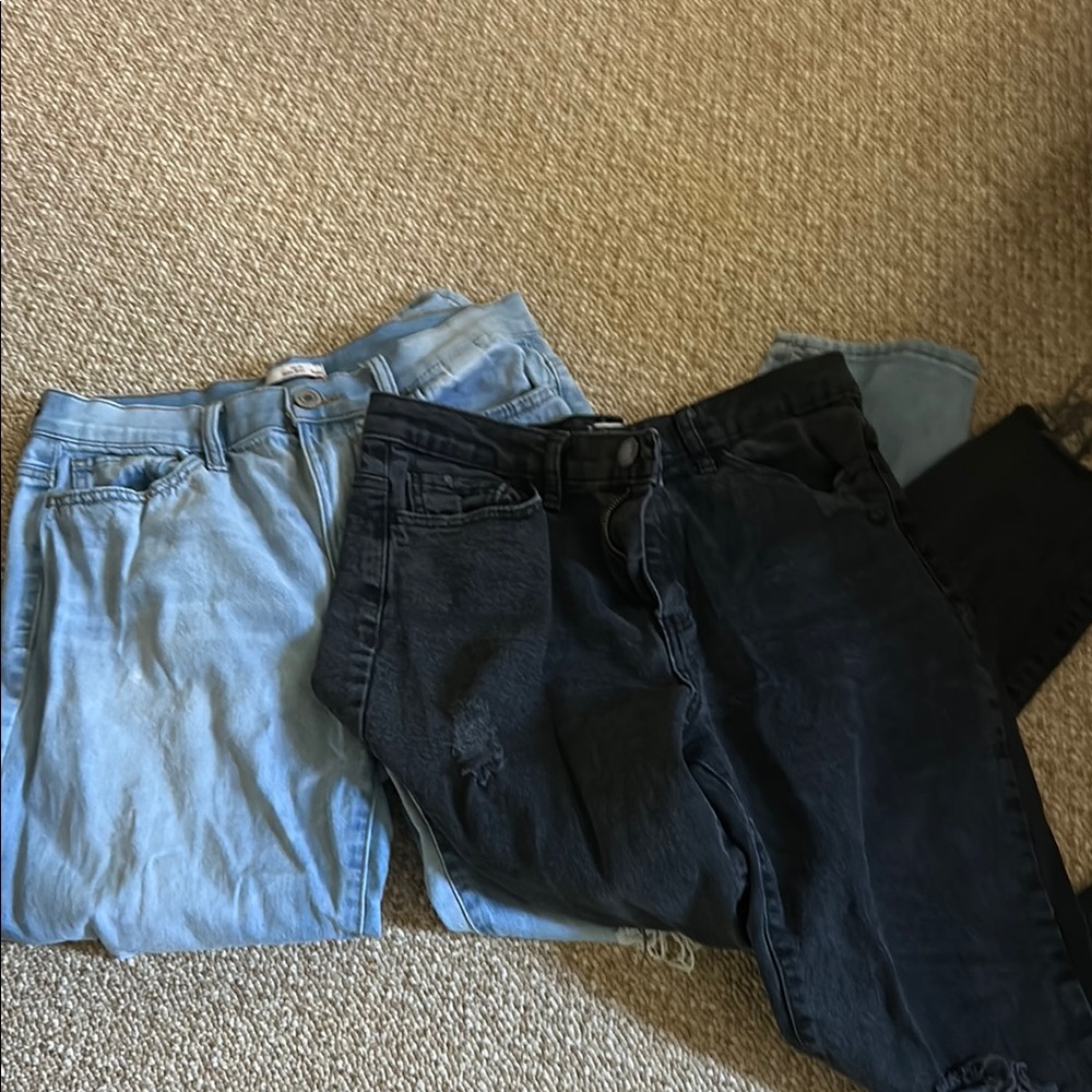 SO Straight Leg Jeans Blue and Black